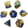 Chessex Gemini Blue-Gold/white Poly 7 Dice