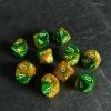 Chessex Gemini D10 Set Gold/Green/White 1 Chessex Gemini D10 Set Gold/Green/White