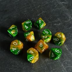 Chessex Gemini D10 Set Gold/Green/White