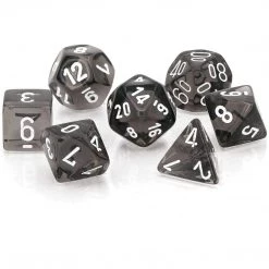 Chessex Tabletop Translucent Smoke/White Polyhedral 7 Die Set