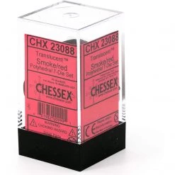Chessex Tabletop Translucent Poly Smoke/Red 7 Die Set