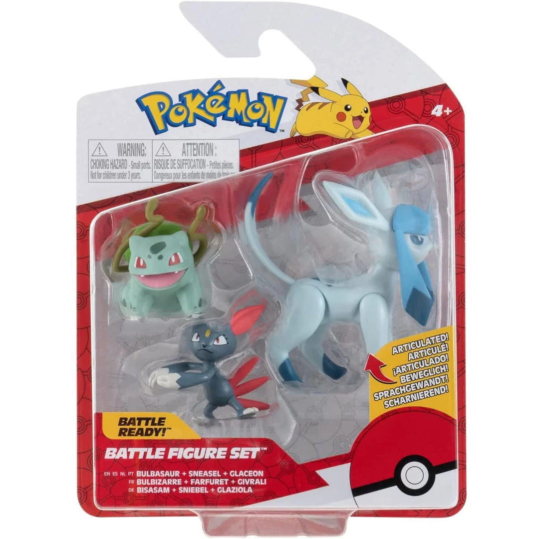 Pokemon Toys & Figures Bulbasaur Sneasel & Glaceon Battle Figurines 9 Pokemon Toys & Figures Bulbasaur Sneasel & Glaceon Battle Figurines