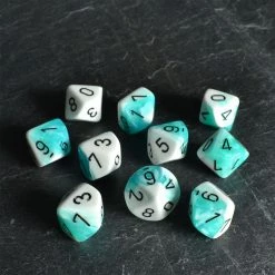 Chessex Tabletop Gemini D10 Set White/Black