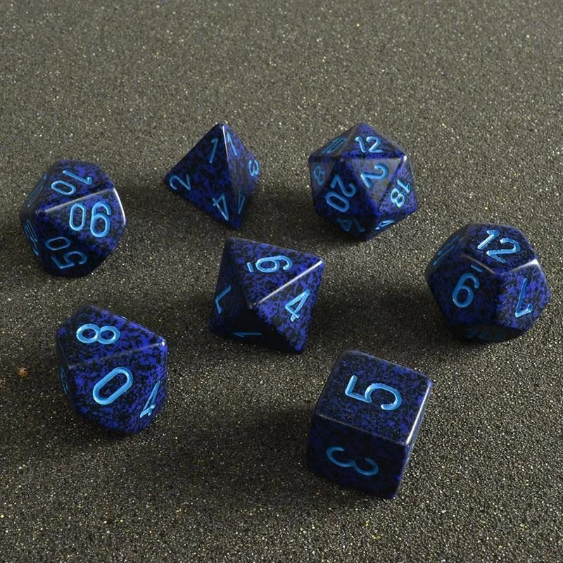 Chessex Tabletop Speckled Poly 7 Set Cobalt 4 Chessex Tabletop Speckled Poly 7 Set Cobalt