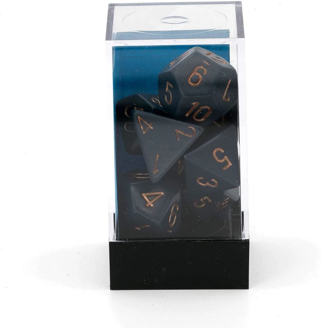 Chessex Tabletop Opaque Dusty Blue/Gold Polyhedral 7 Die Set 4 Chessex Tabletop Opaque Dusty Blue/Gold Polyhedral 7 Die Set