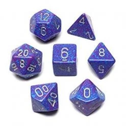Chessex Tabletop Speckled Poly 7-Dice Silver