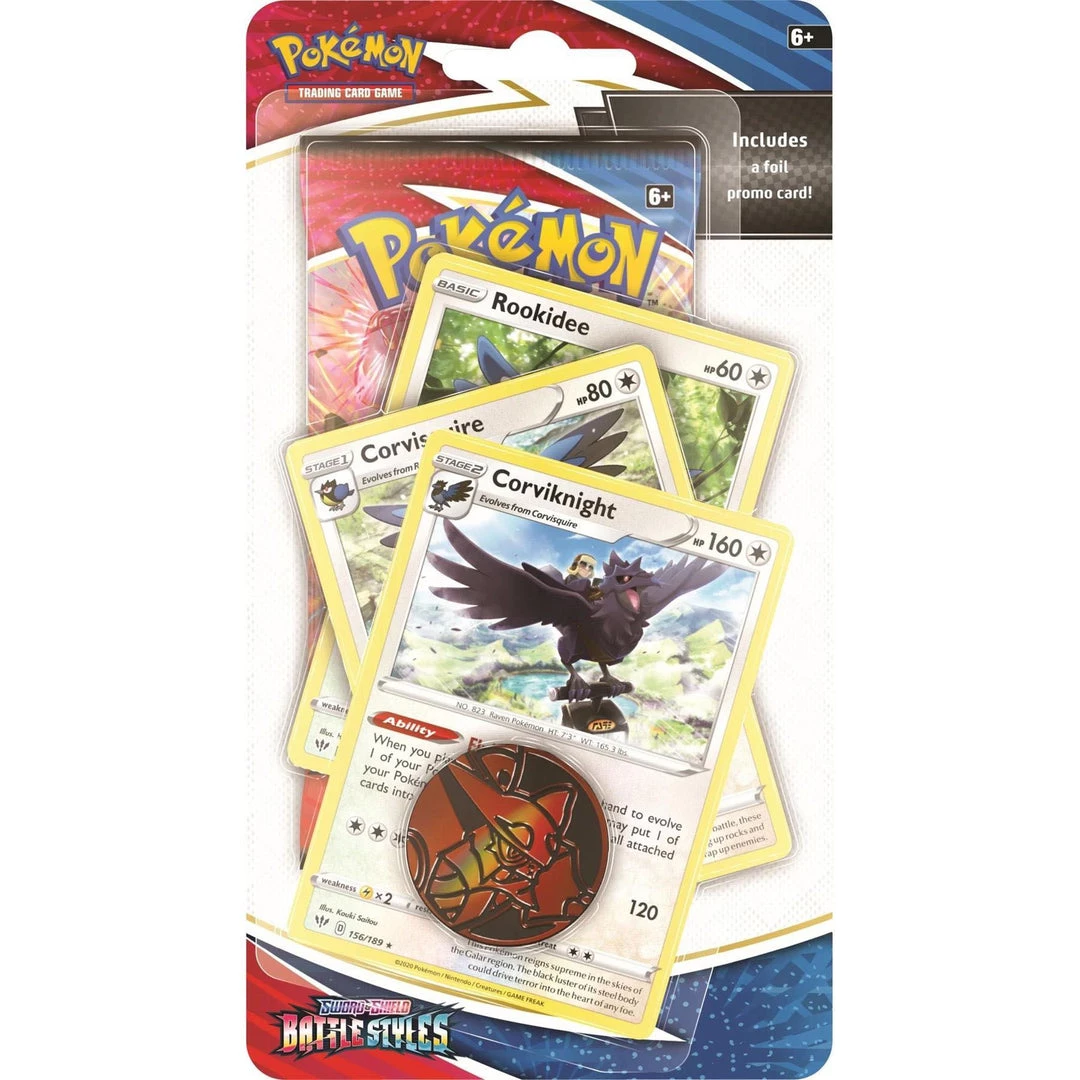 Pokemon Pokémon TCG: Sword & Shield 5 Battle Styles Premium Blister - Corviknight 4 Pokemon Pokémon TCG: Sword & Shield 5 Battle Styles Premium Blister - Corviknight