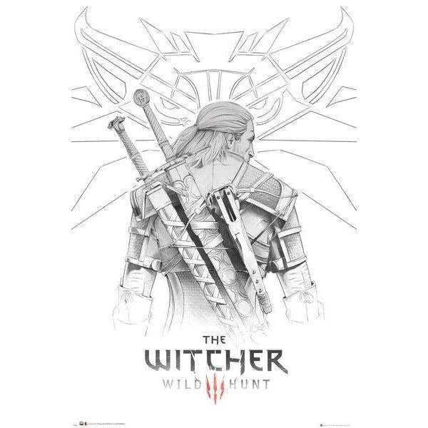 The Witcher Geralt Sketch Maxi Poster 43 Gaming 4 The Witcher Geralt Sketch Maxi Poster 43 Gaming