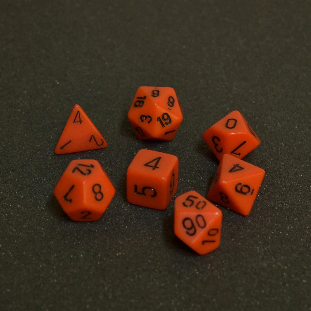 Chessex: Opaque Poly 7 Set - Orange/Black 3 Chessex: Opaque Poly 7 Set - Orange/Black