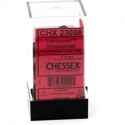 Chessex Tabletop Translucent Poly Smoke/Red 7 Die Set