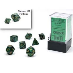 Chessex Mini-Poly 7 Scarab Jade/Gold