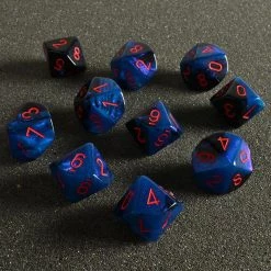 Chessex Tabletop Gemini D10 Set Black Star/Red