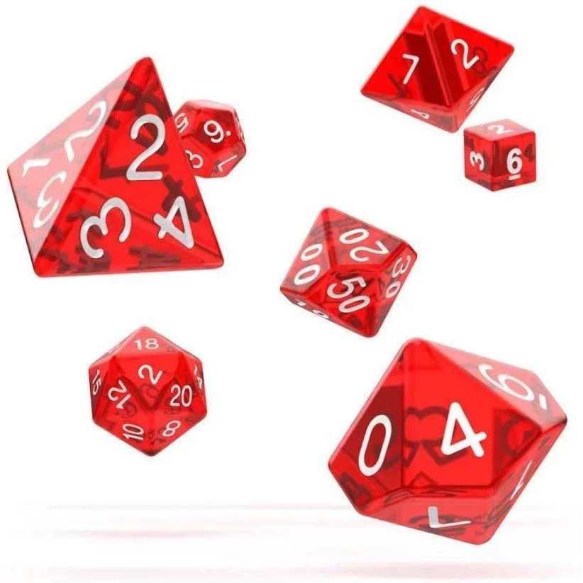 Oakie Doakie Dice Oakie Doakie - Translucent Red RPG Dice Set 4 Oakie Doakie Dice Oakie Doakie - Translucent Red RPG Dice Set
