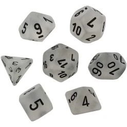 Chessex Tabletop Frosted Poly 7-Die Clear/black