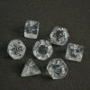 Chessex Translucent Poly 7-Die Set - Clear/White Tabletop 1 Chessex Translucent Poly 7-Die Set - Clear/White Tabletop