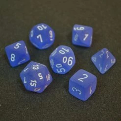 Chessex Frosted Poly 7-Die Set - Blue/White 5 Chessex Frosted Poly 7-Die Set - Blue/White
