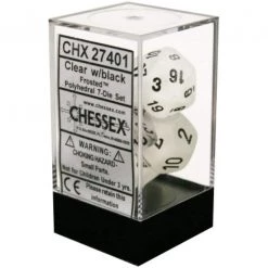 Chessex Tabletop Frosted Poly 7-Die Clear/black