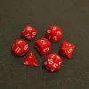 Dice Chessex Opaque Poly 7-Die Set - Red/White 2 Dice Chessex Opaque Poly 7-Die Set - Red/White