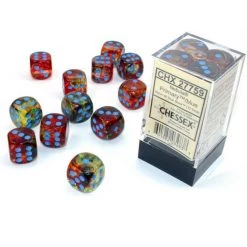 Chessex Nebula Primary/Blue 16mm D6 Dice Block (12 Dice)