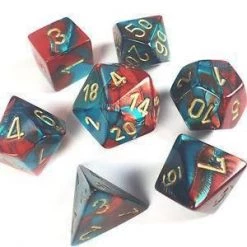 Chessex Gemini Poly 7 Set Red-Teal/Gold
