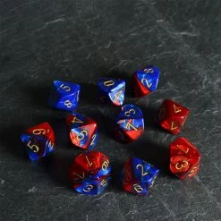 Chessex Gemini D10 Set Blue/Red/Gold
