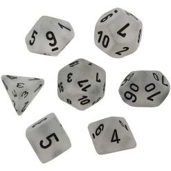 Chessex Tabletop Frosted Poly 7-Die Clear/black