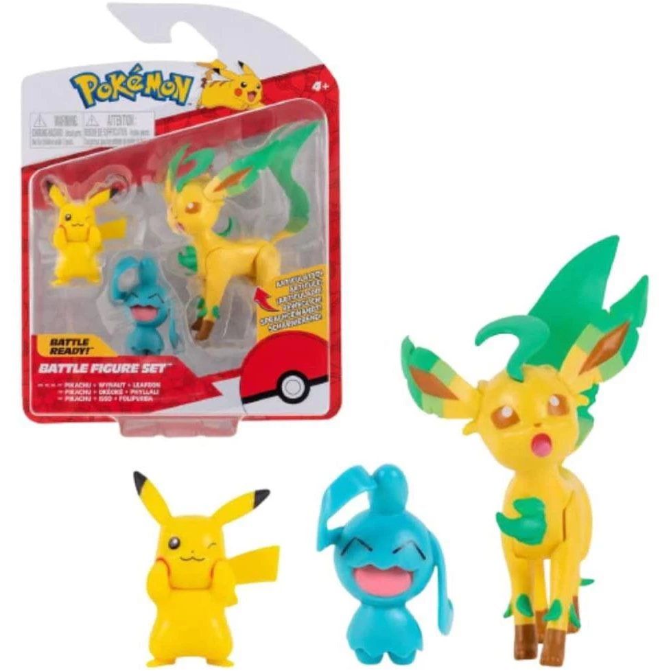 Pokemon Toys & Figures Battle Figurine Set - Pikachu, Wynaut And Leafeon 5 Pokemon Toys & Figures Battle Figurine Set - Pikachu, Wynaut And Leafeon