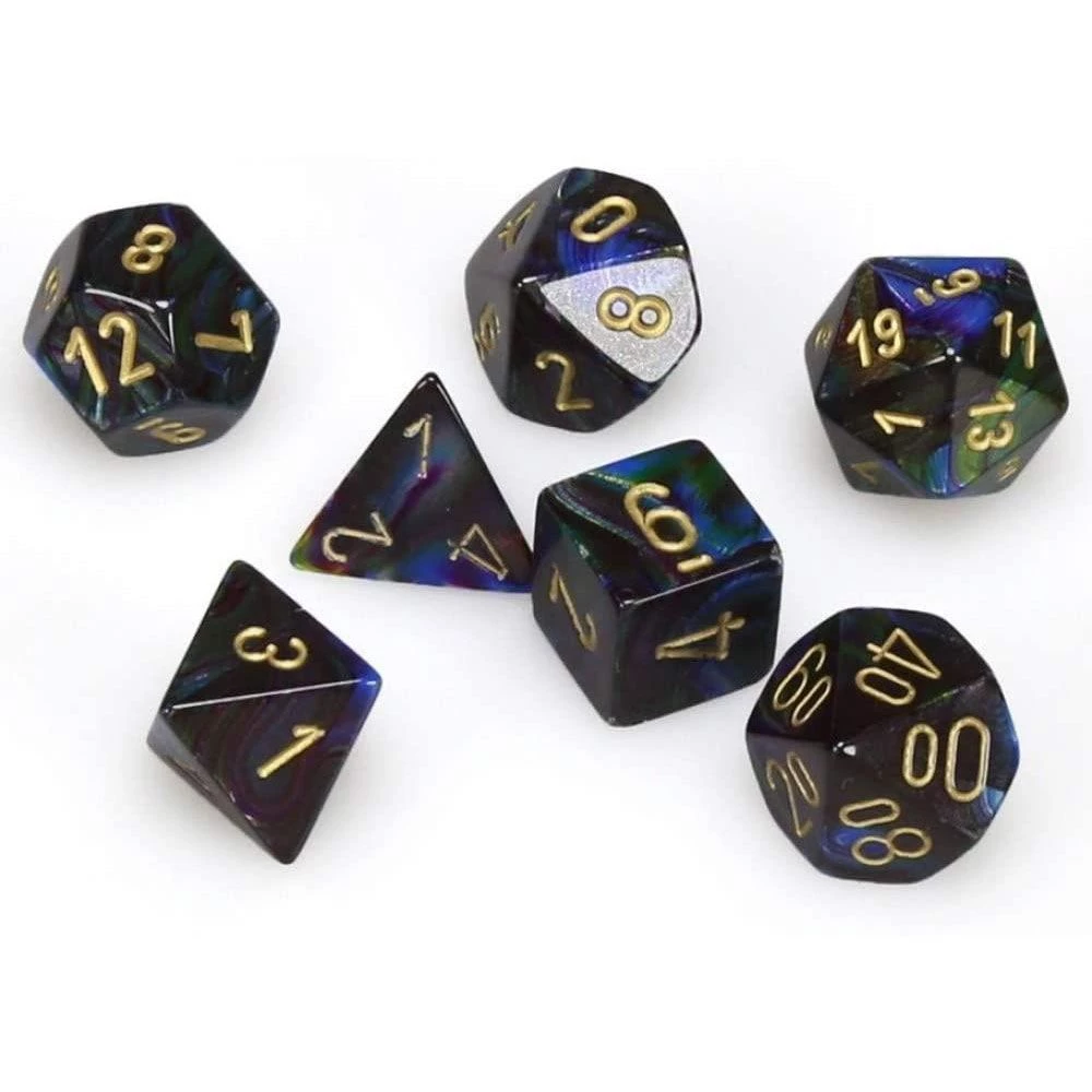 Chessex Lustrous Shadow/Gold Poly 7 Tabletop 3 Chessex Lustrous Shadow/Gold Poly 7 Tabletop