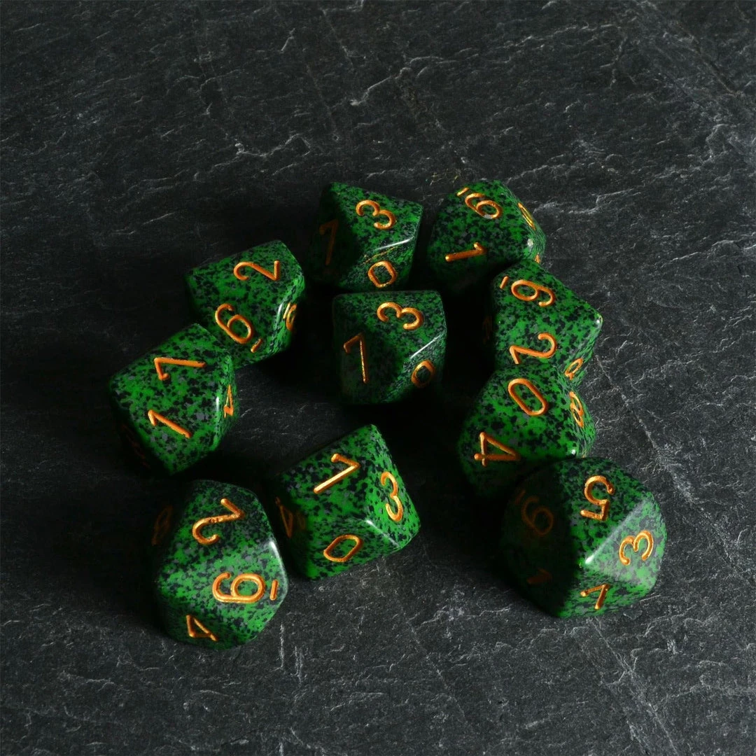 Chessex Speckled D10 Set Golden Recon Tabletop 4 Chessex Speckled D10 Set Golden Recon Tabletop