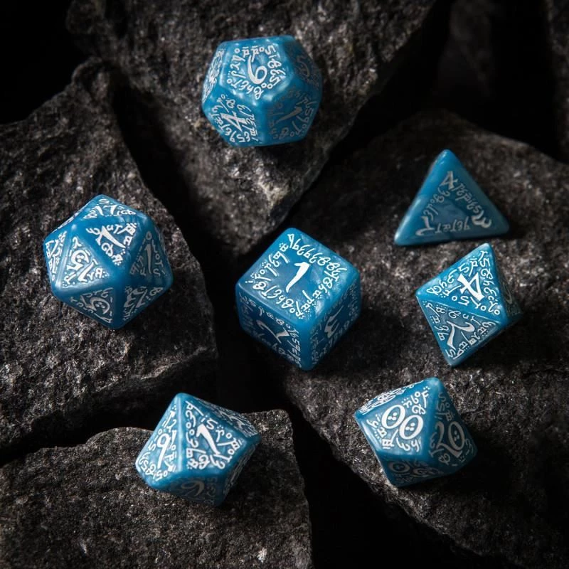 Q-Workshop Tabletop Elvish Glacier/White Dice Set 9 Q-Workshop Tabletop Elvish Glacier/White Dice Set