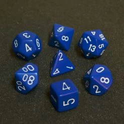 Dice Chessex Opaque Poly 7-Die Set - Blue/White