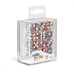 Oakie Doakie Dice Tabletop Oakie Doakie 16mm D6 Set Of 12 - Gemdice, Silver Rust