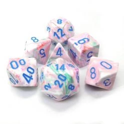 Chessex Tabletop Festive Pop Art W/ Blue Polyhedral 7 Dice Set 9 Chessex Tabletop Festive Pop Art W/ Blue Polyhedral 7 Dice Set