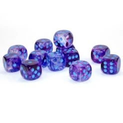Chessex Nebula Nocturnal/Blue 16mm D6 Dice Block (12 Dice)