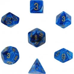 Chessex Vortex Blue/Gold Polyhedral 7 Die Set