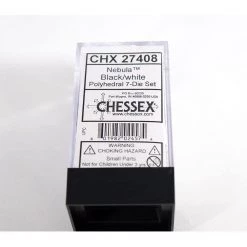 Chessex Nebula Black/White Polyhedral 7 Die Set Tabletop