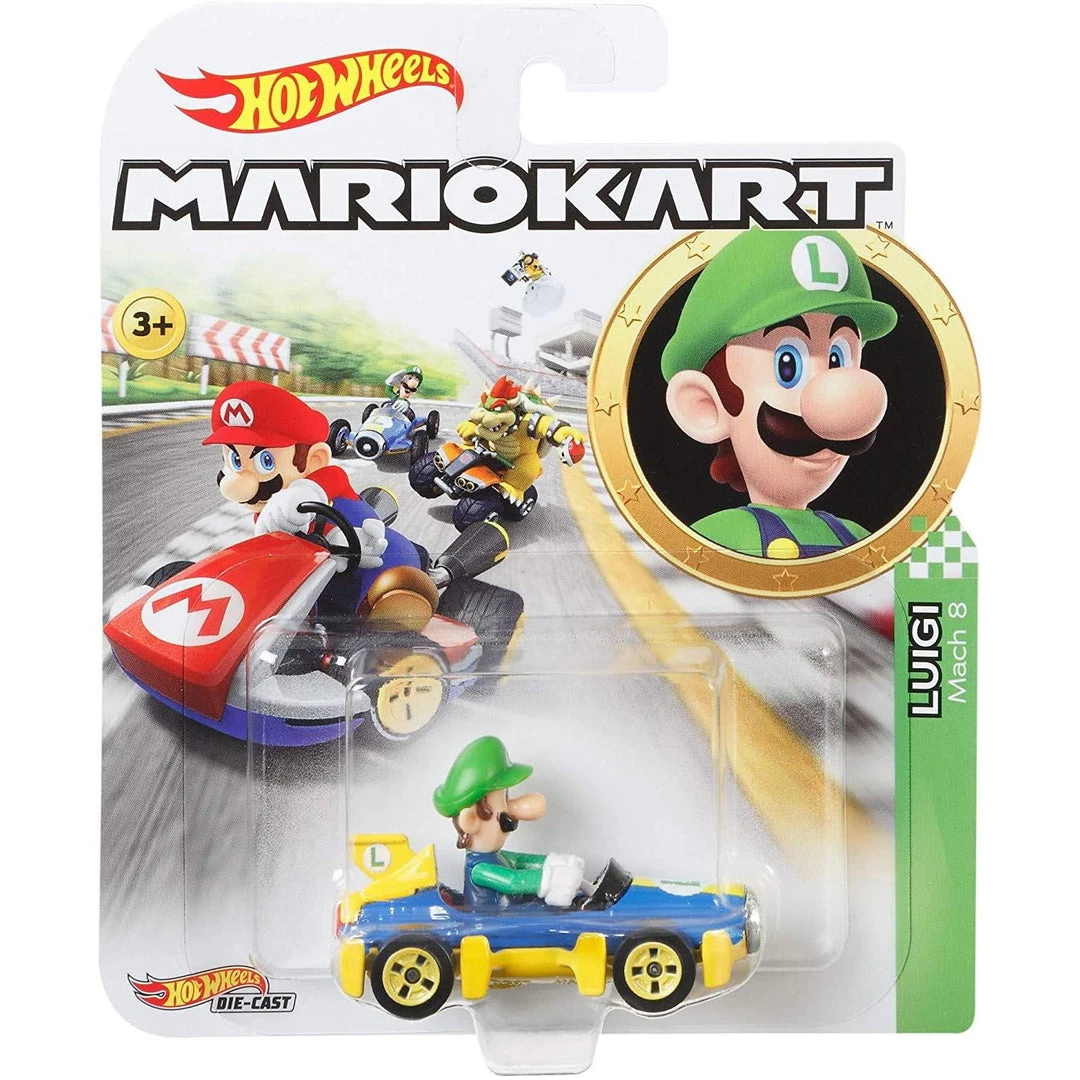 Super Mario Gaming Hot Wheels: Mario Kart - Luigi Mach 8 Figurine 7 Super Mario Gaming Hot Wheels: Mario Kart - Luigi Mach 8 Figurine