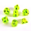 Chessex Vortex Bright Green/Black Polyhedral 7 Die Set Tabletop