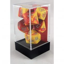 Chessex Tabletop Gemini Red-Yellow/Silver Polyhedral 7 Dice Set 12 Chessex Tabletop Gemini Red-Yellow/Silver Polyhedral 7 Dice Set