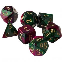 Chessex Tabletop Gemini Poly 7 Set Green-Purpl