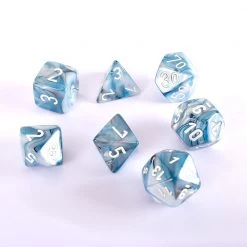 Chessex Lustrous Slate White Poly 7 5 Chessex Lustrous Slate White Poly 7