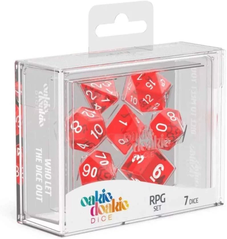 Oakie Doakie Dice Oakie Doakie - Translucent Red RPG Dice Set 5 Oakie Doakie Dice Oakie Doakie - Translucent Red RPG Dice Set