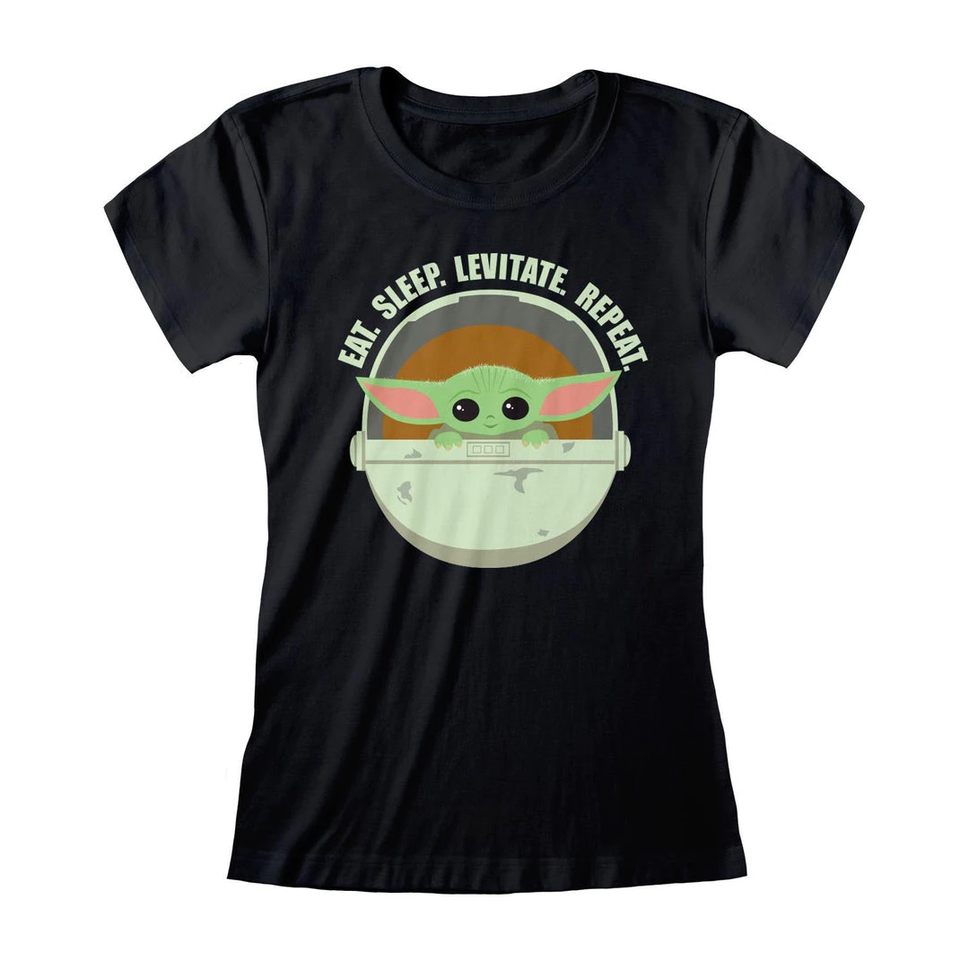 Film & TV The Mandalorian - Fitted 'Eat Sleep Levitate Repeat' T 4 Film & TV The Mandalorian - Fitted 'Eat Sleep Levitate Repeat' T
