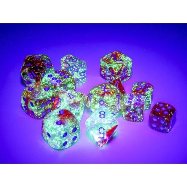 Chessex Nebula Red/Silver Luminary 7-Die Set Tabletop 6 Chessex Nebula Red/Silver Luminary 7-Die Set Tabletop