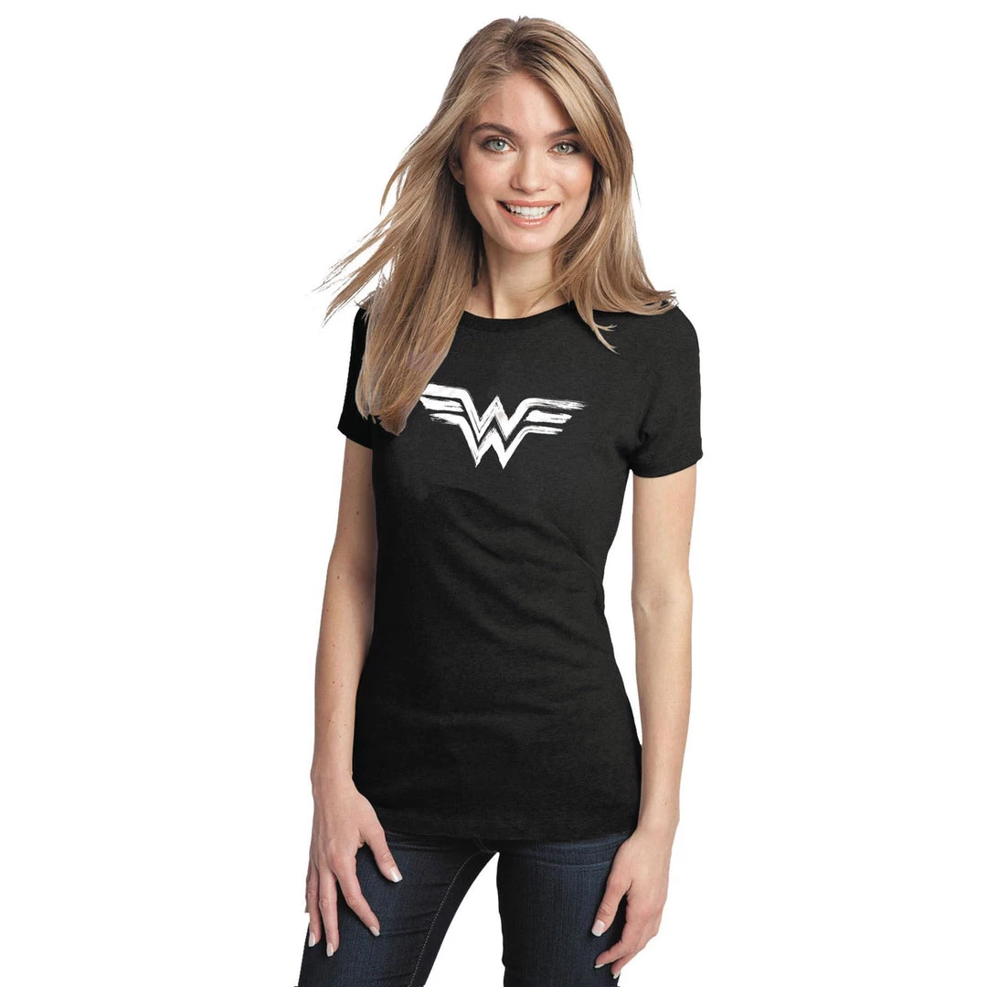 DC Comics Wonder Woman Brushed Symbol Ladies T-Shirt 4 DC Comics Wonder Woman Brushed Symbol Ladies T-Shirt