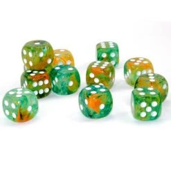 Chessex Nebula Spring/White 16mm D6 Dice Block (12 Dice)