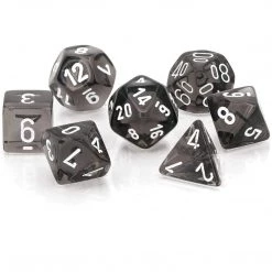 Chessex Tabletop Translucent Smoke/White Polyhedral 7 Die Set