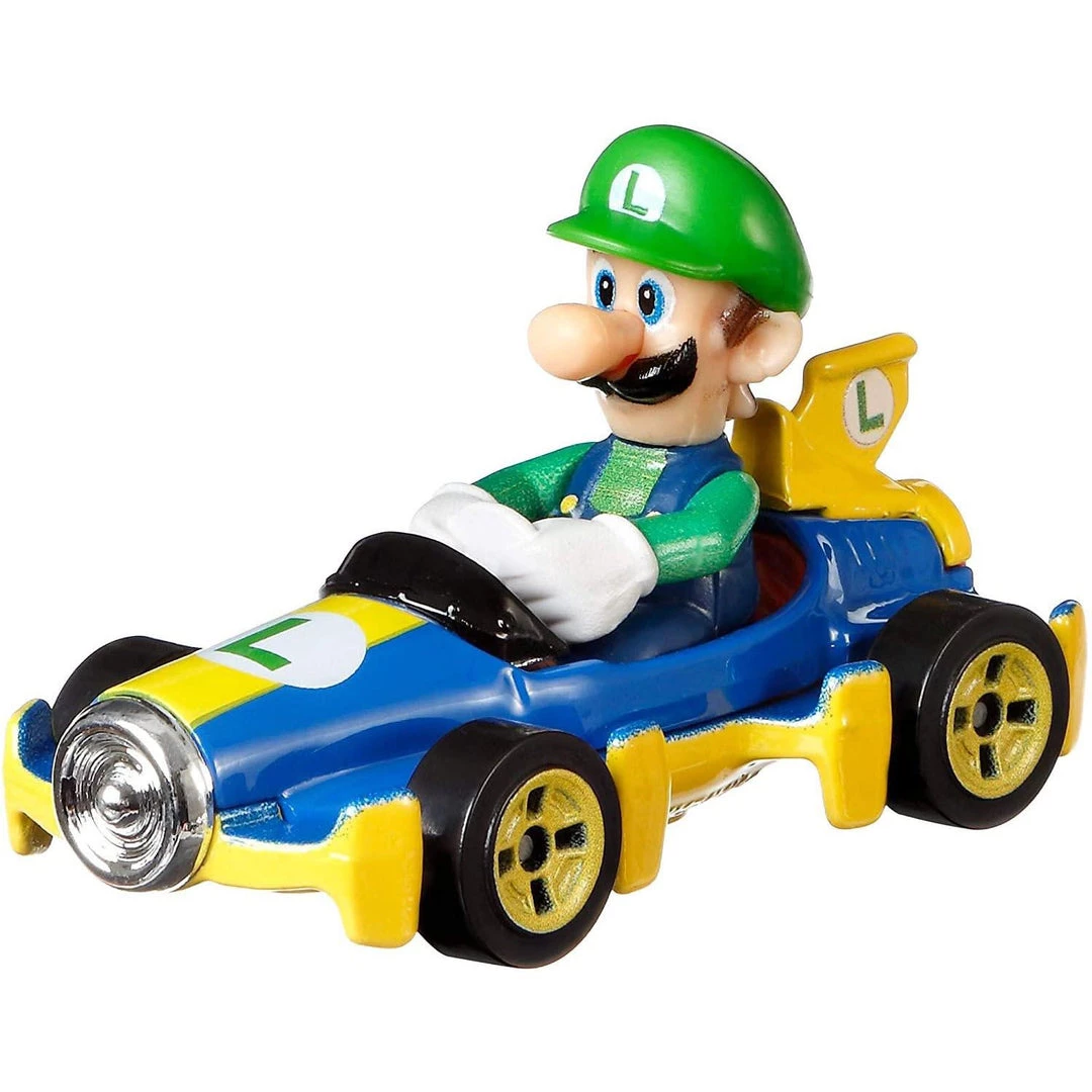 Super Mario Gaming Hot Wheels: Mario Kart - Luigi Mach 8 Figurine 3 Super Mario Gaming Hot Wheels: Mario Kart - Luigi Mach 8 Figurine