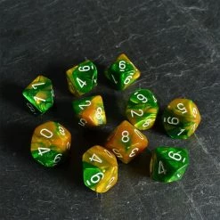 Chessex Gemini D10 Set Gold/Green/White