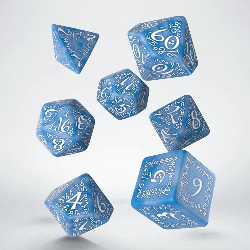 Q-Workshop Tabletop Elvish Glacier/White Dice Set 4 Q-Workshop Tabletop Elvish Glacier/White Dice Set